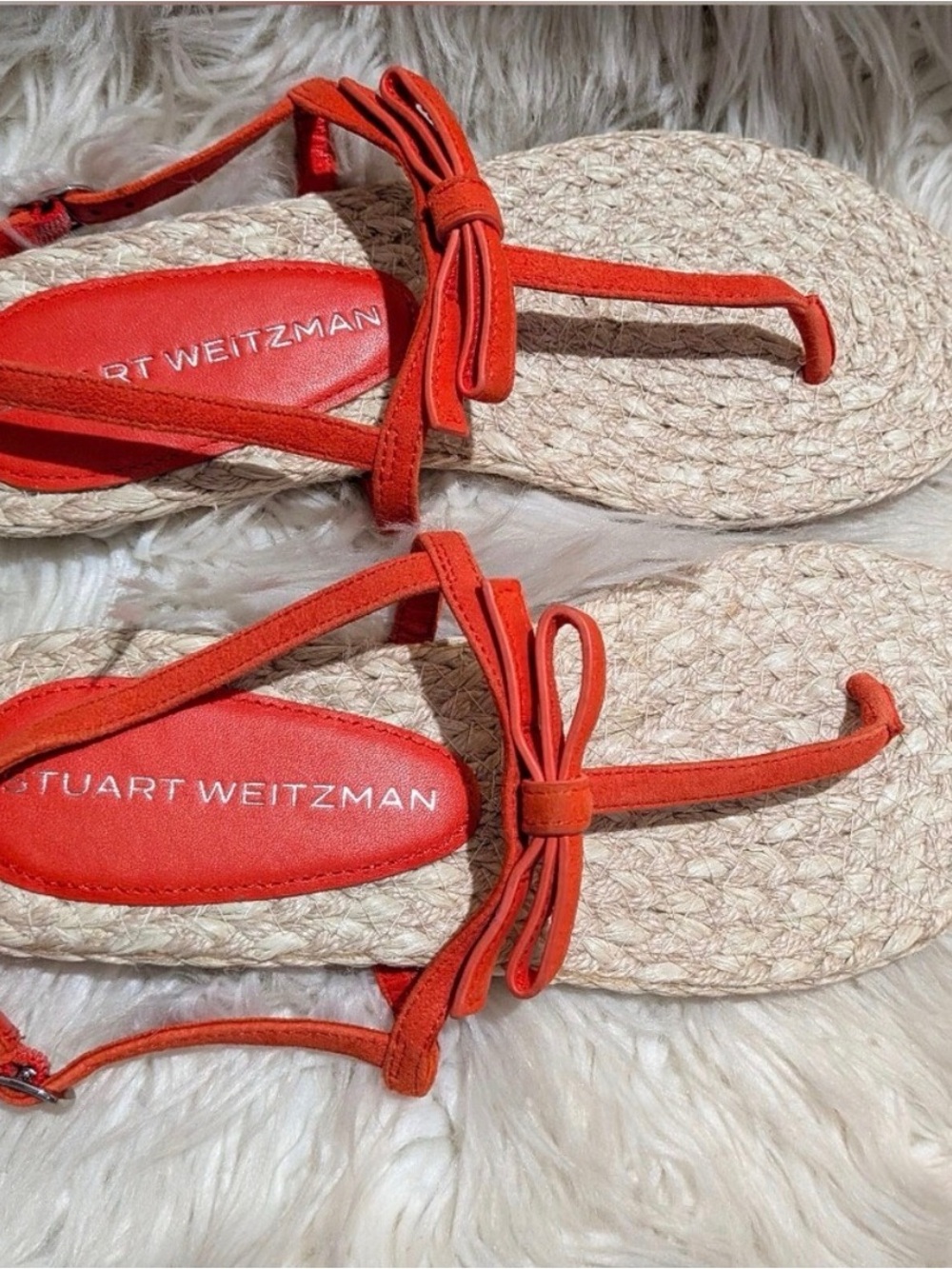 Stuart Weitzman Coral Bow Thong Espadrille Sandals - Picture 9 of 9